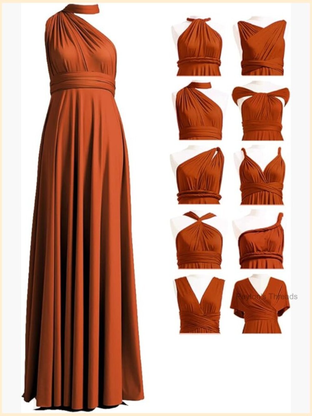 Infinity Convertible Bridesmaid Dress, Multi-Way Wrap Dress, Plus Size, Spandex